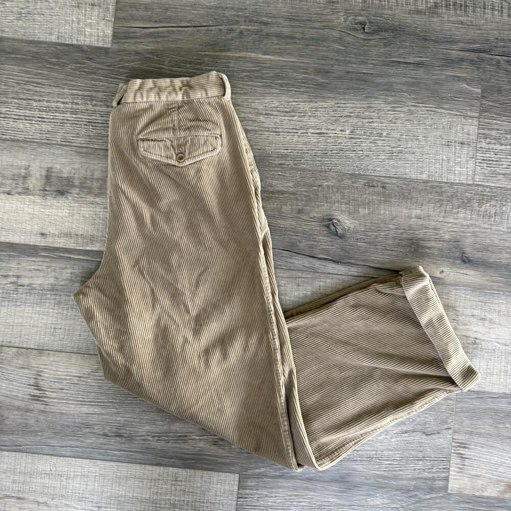 Vtg Banana Republic Smithfield Pants Pleated Mens Sz 34x30 Beige Corduroy Cuffed